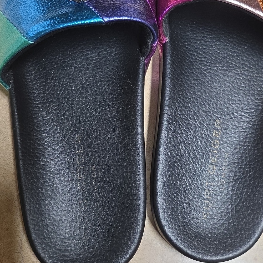 Kurt Geiger Metallic Rainbow Slide Sandals FIRM!! EURO 39..Great Used Condition - Picture 5 of 7